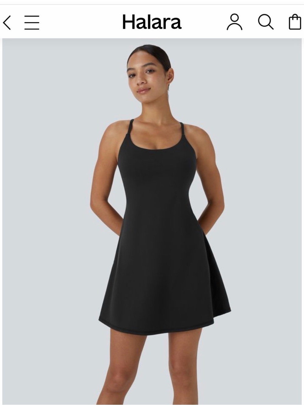 HALARA 3 Dress Bundle: Teal, Black and Navy Blue A-Line Spaghetti Strap Dresses - Picture 4 of 14